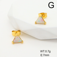Stainless Steel Earrings  Synthetic Opal ,Handmade Polished  GEE001203ahlv-700