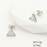 Stainless Steel Earrings  Synthetic Opal ,Handmade Polished  GEE001204ahjb-700