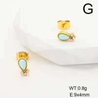 Stainless Steel Earrings  Czech Stones & Synthetic Opal ,Handmade Polished  GEE001205vhov-700