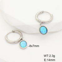 Stainless Steel Earrings  Synthetic Opal ,Handmade Polished  GEE001210vhmv-700