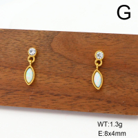 Stainless Steel Earrings  Czech Stones & Synthetic Opal ,Handmade Polished  GEE001211vhpl-700
