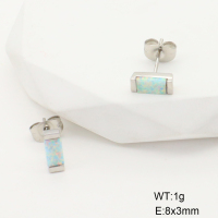 Stainless Steel Earrings  Synthetic Opal,Handmade Polished  GEE001214vhha-106D