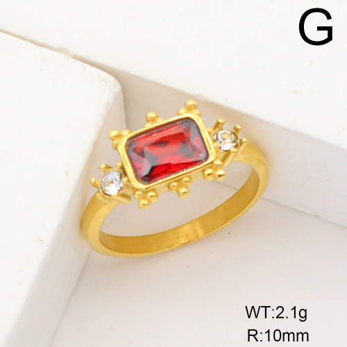 Stainless Steel Ring  Czech Stones & Zircon,Handmade Polished  6-8#  GER000729ahlv-106D