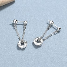 925 Silver Earrings  WT:1.8g  7.7*45mm  JE5555vhpo-Y06