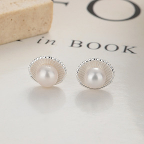 925 Silver Earrings  WT:2.1g  10.4*9mm,           Shell pearl:6mm  JE5561vhpo-Y06