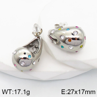 Stainless Steel Earrings  Czech Stones,Handmade Polished  5E4002734bhva-066