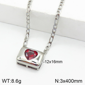 Stainless Steel Necklace  Zircon,Handmade Polished  2N4002219bhia-066