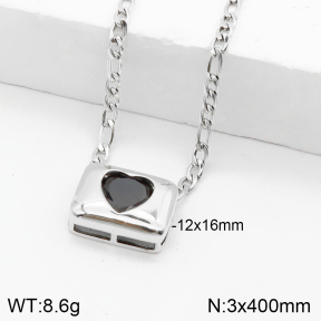 Stainless Steel Necklace  Zircon,Handmade Polished  6N4004048bhva-066