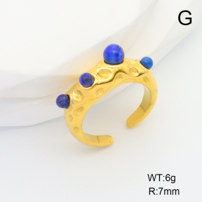 Stainless Steel Ring  Lapis Lazuli,Handmade Polished  6R4000897bhia-066