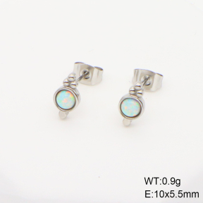 Stainless Steel Earrings  Synthetic Opal,Handmade Polished  6E4003892bhia-700