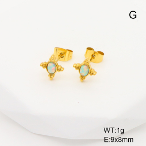 Stainless Steel Earrings  Synthetic Opal,Handmade Polished  6E4003893ahlv-700