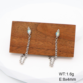 Stainless Steel Earrings  Synthetic Opal,Handmade Polished  6E4003898ahjb-700