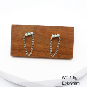 Stainless Steel Earrings  Synthetic Opal,Handmade Polished  6E4003902ahlv-700