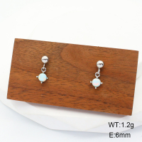 Stainless Steel Earrings  316L Synthetic Opal,Handmade Polished  6E4003915bhii-G034