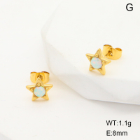 Stainless Steel Earrings  316L Synthetic Opal,Handmade Polished  6E4003920bhia-G034