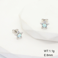 Stainless Steel Earrings  316L Synthetic Opal,Handmade Polished  6E4003921vhha-G034