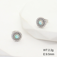Stainless Steel Earrings  316L Synthetic Opal,Handmade Polished  6E4003923bhbm-G034
