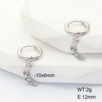 Stainless Steel Earrings  316L Synthetic Opal & Czech Stones,Handmade Polished  6E4003927vhmj-G034