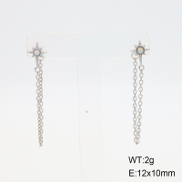 Stainless Steel Earrings  316L Synthetic Opal,Handmade Polished  6E4003928bboj-G034
