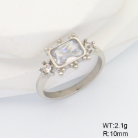 Stainless Steel Ring  6-8#  Czech Stones & Zircon,Handmade Polished  6R4000903ahjb-106D