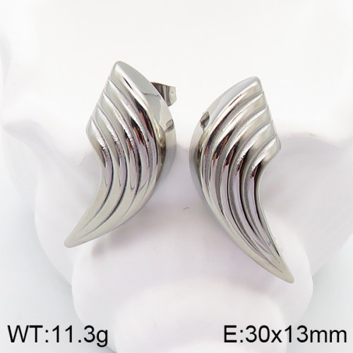 Stainless Steel Earrings  Handmade Polished  5E2003330bhva-066