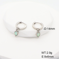 Stainless Steel Earrings  Synthetic Opal,Handmade Polished  6E4003888ahpv-106D