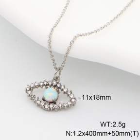 Stainless Steel Necklace  Czech Stones & Synthetic Opal,Handmade Polished  6N4004042bhia-106D