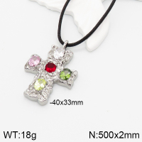 Stainless Steel Necklace  Zircon,Handmade Polished  5N5000102bhbl-066