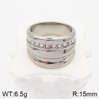 Stainless Steel Ring  6-8#  Czech Stones,Handmade Polished  5R4002934vhha-066