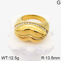 Stainless Steel Ring  6-8#  Czech Stones,Handmade Polished  5R4002946bhia-066