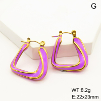 Stainless Steel Earrings  Enamel,Handmade Polished  GEE001317bhia-066