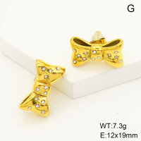Stainless Steel Earrings  Czech Stones,Handmade Polished  GEE001325bhva-066
