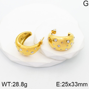 Stainless Steel Earrings  Czech Stones,Handmade Polished  5E4002730bhia-066