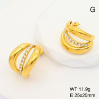 GEE001372bhia-066  Stainless Steel Earrings  Czech Stones,Handmade Polished