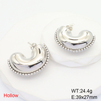 GEE001374vhkb-066  Stainless Steel Earrings  Zircon,Handmade Polished