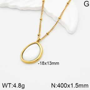 5N4001927bhva-066  Stainless Steel Necklace  Shell & Enamel,Handmade Polished