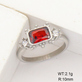 GER000730ahjb-106D  6-8#  Stainless Steel Ring  Czech Stones & Zircon,Handmade Polished