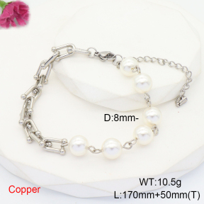 F6B300862bbov-L035  Fashion Copper Bracelet  Shell Beads