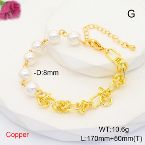 F6B300863abol-L035  Fashion Copper Bracelet  Shell Beads