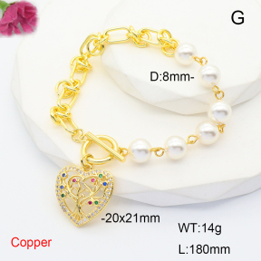 F6B406115bhia-L035  Fashion Copper Bracelet  Shell Beads