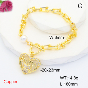 F6B406121vhha-L035  Fashion Copper Bracelet  Shell Beads