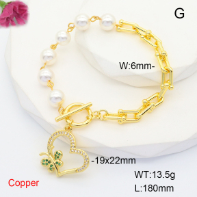 F6B406126vhha-L035  Fashion Copper Bracelet  Shell Beads