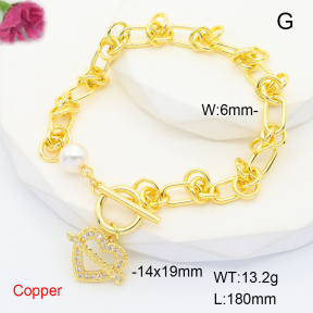 F6B406128bhva-L035  Fashion Copper Bracelet  Shell Beads