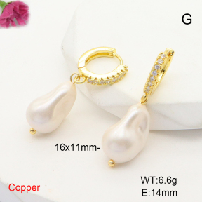 F6E301740vbpb-L035  Fashion Copper Earrings  Glass Pear Beads