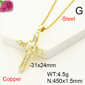 F6N407250ablb-L017  Fashion Copper Necklace