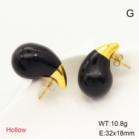 GEE001375vhkb-066  Stainless Steel Earrings  Enamel,Handmade Polished