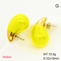 GEE001377vhkb-066  Stainless Steel Earrings  Enamel,Handmade Polished