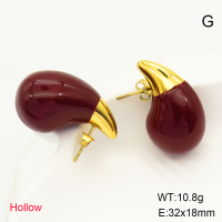 GEE001382vhkb-066  Stainless Steel Earrings  Enamel,Handmade Polished