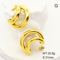 GEE001394bhia-066  Stainless Steel Earrings  Handmade Polished
