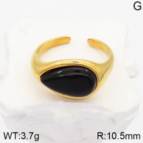 5R4002935vhha-066  Stainless Steel Ring  Agate,Handmade Polished